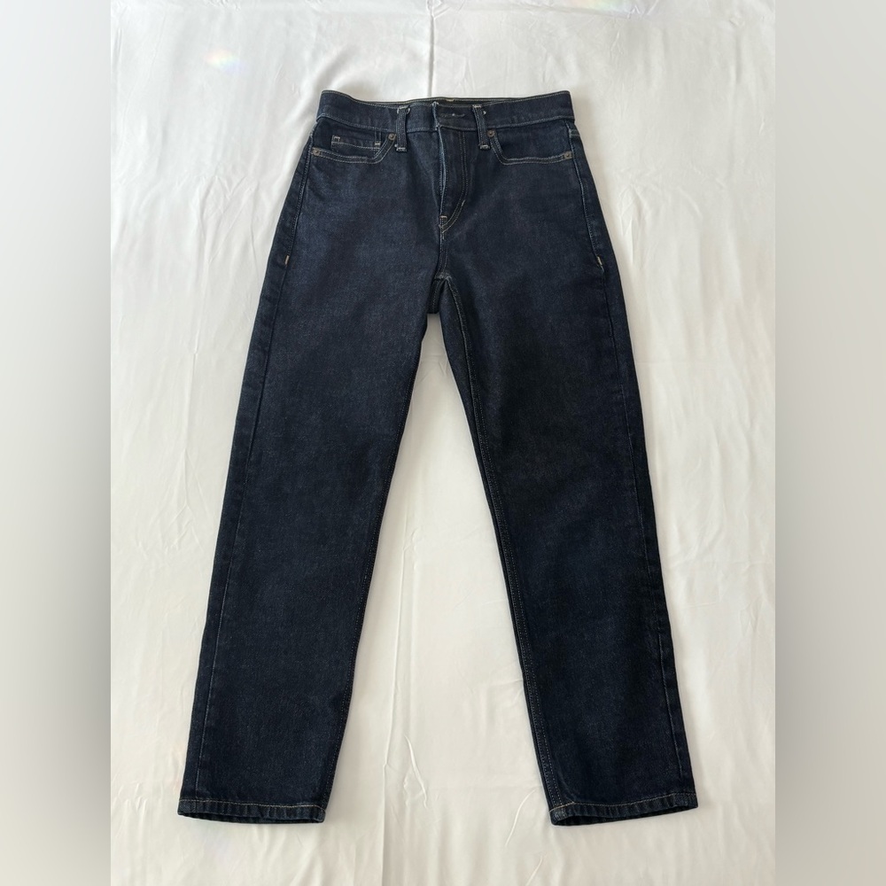 Banana Republic Women's Dark Blue Straight Leg High Rise Jeans